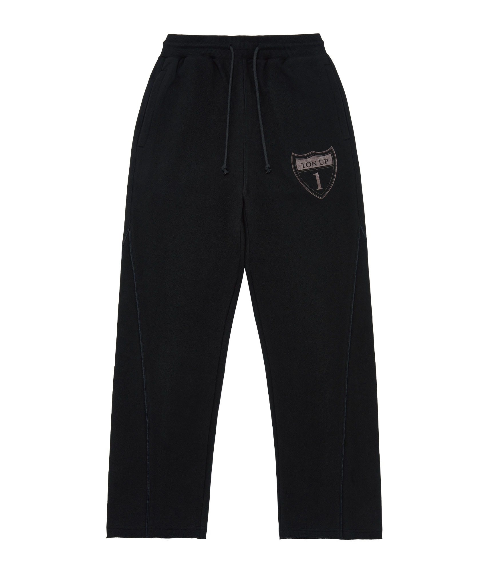 CURVED TON UP SWEAT PANTS (BLACK)